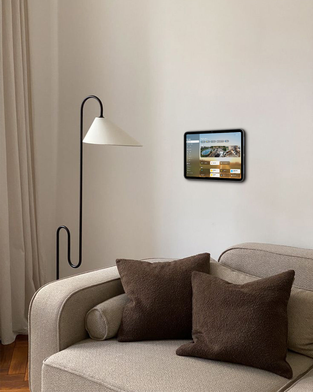 Zilvex magnetic tablet wall mount installed in a modern home