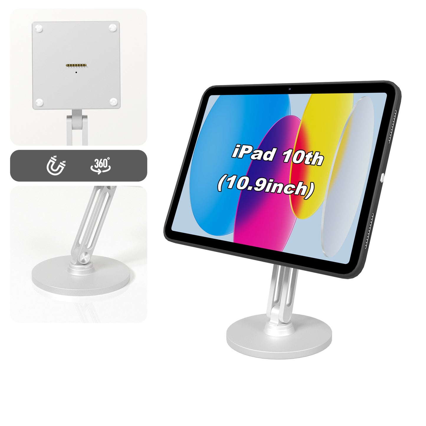 Tablet Holder with Magnetic Charging Case for iPad, 15-18W Fast Charger and Multi-Angle Adjustment 我的商店 ipad 10