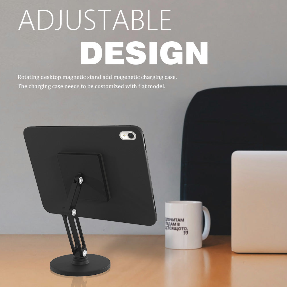 18W fast charging magnetic tablet desktop stand for the full range of Samsung tablets,adjustable metal stand with 360° rotation Zilvex