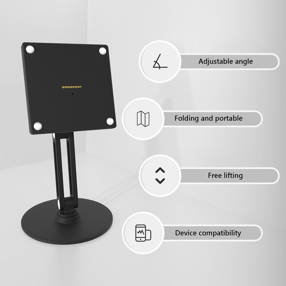 18W fast charging magnetic tablet desktop stand for the full range of Samsung tablets,adjustable metal stand with 360° rotation Zilvex