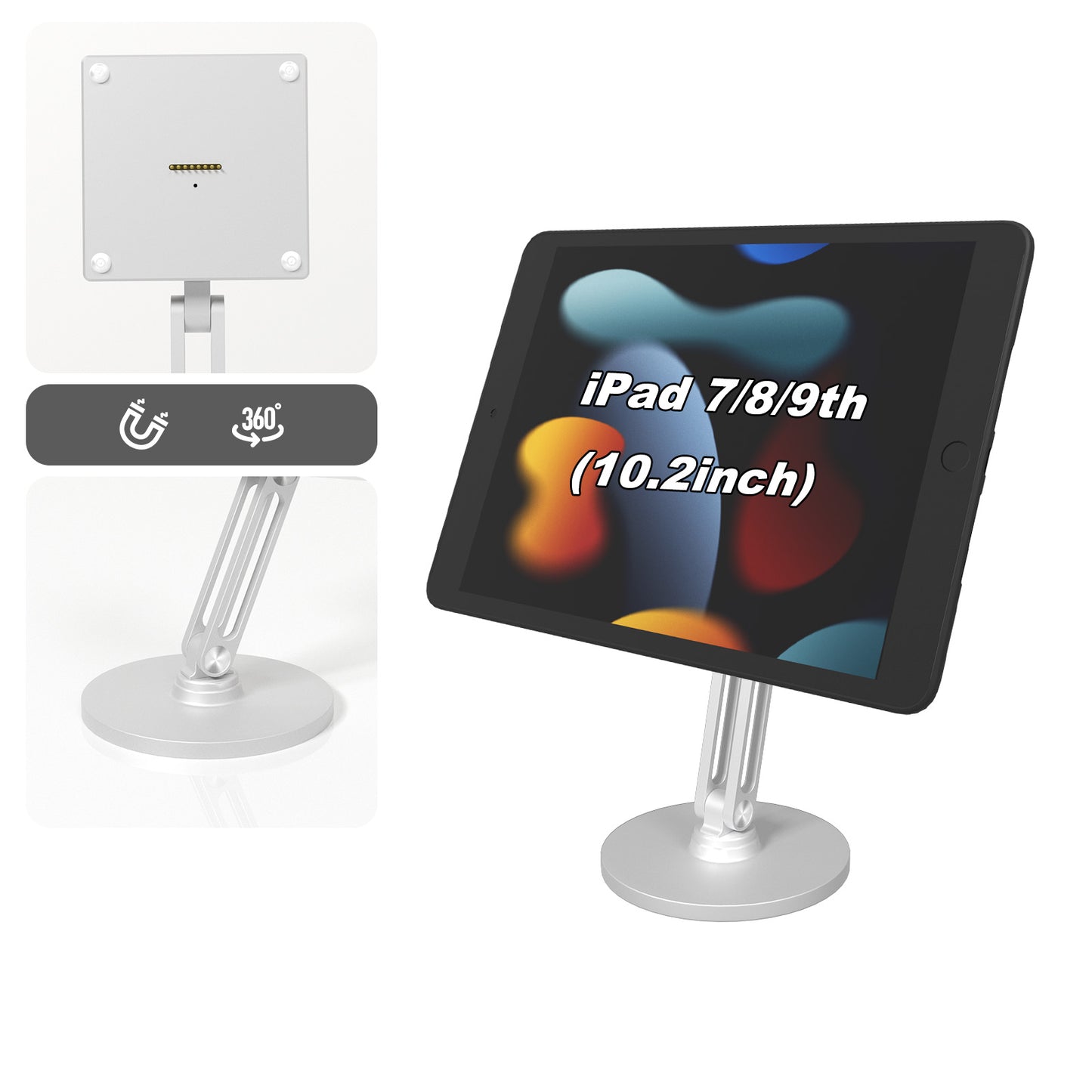 Tablet Holder with Magnetic Charging Case for iPad, 15-18W Fast Charger and Multi-Angle Adjustment 我的商店 ipad 7 8 9