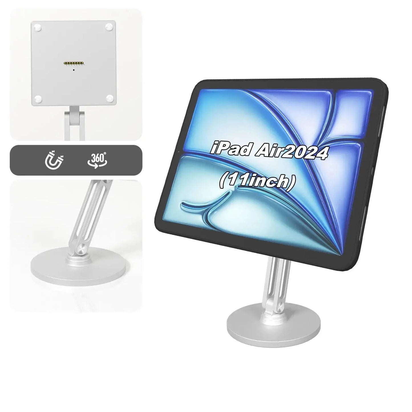 Tablet Holder with Magnetic Charging Case for iPad, 15-18W Fast Charger and Multi-Angle Adjustment 我的商店 ipad air 11in 2024-M2