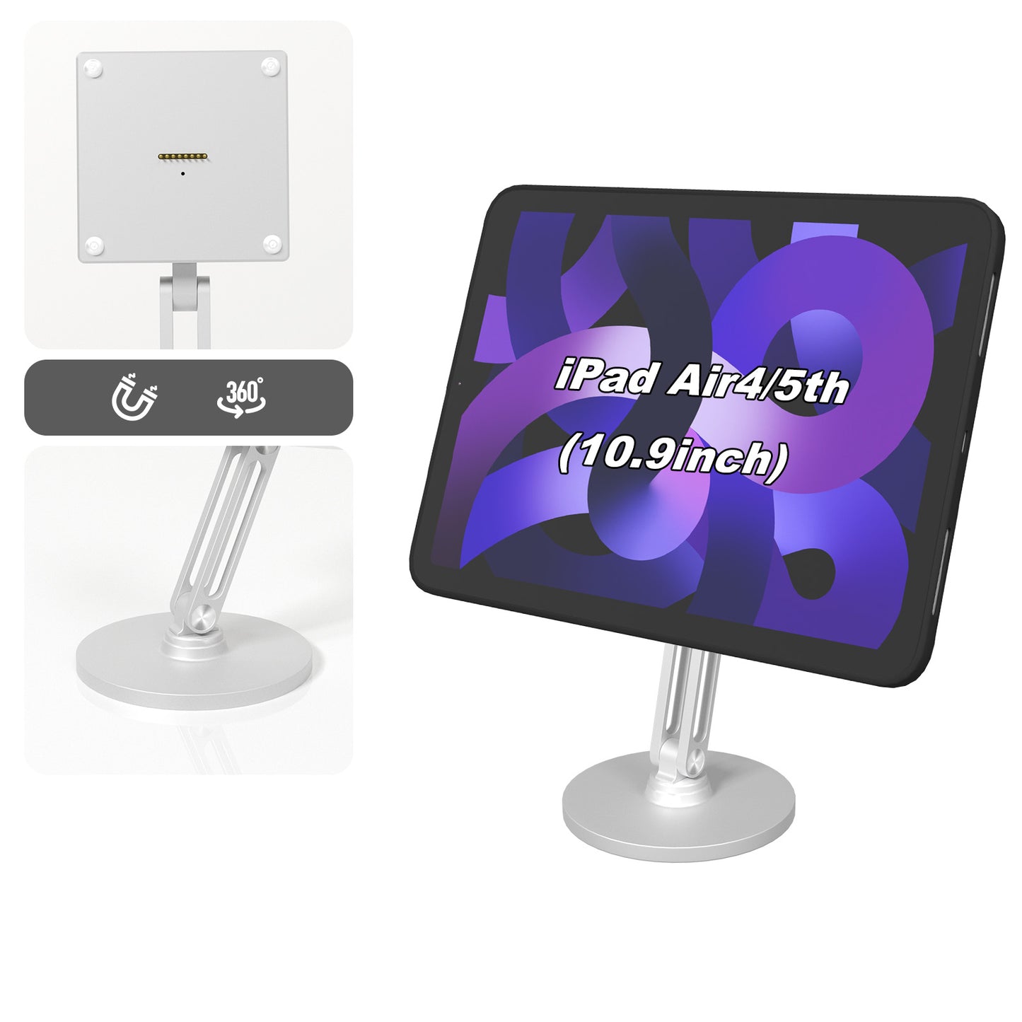 Tablet Holder with Magnetic Charging Case for iPad, 15-18W Fast Charger and Multi-Angle Adjustment 我的商店 ipad air4 air5