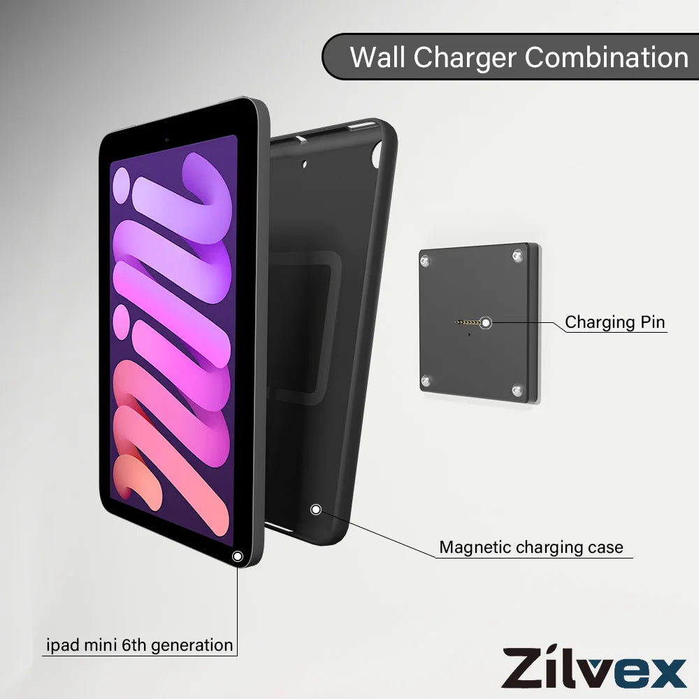 For IPAD MINI6 mini7 Wall Mount iPad Stand 18W Fast Charging Magnetic Wireless Aluminum Rotatable Design stand 我的商店