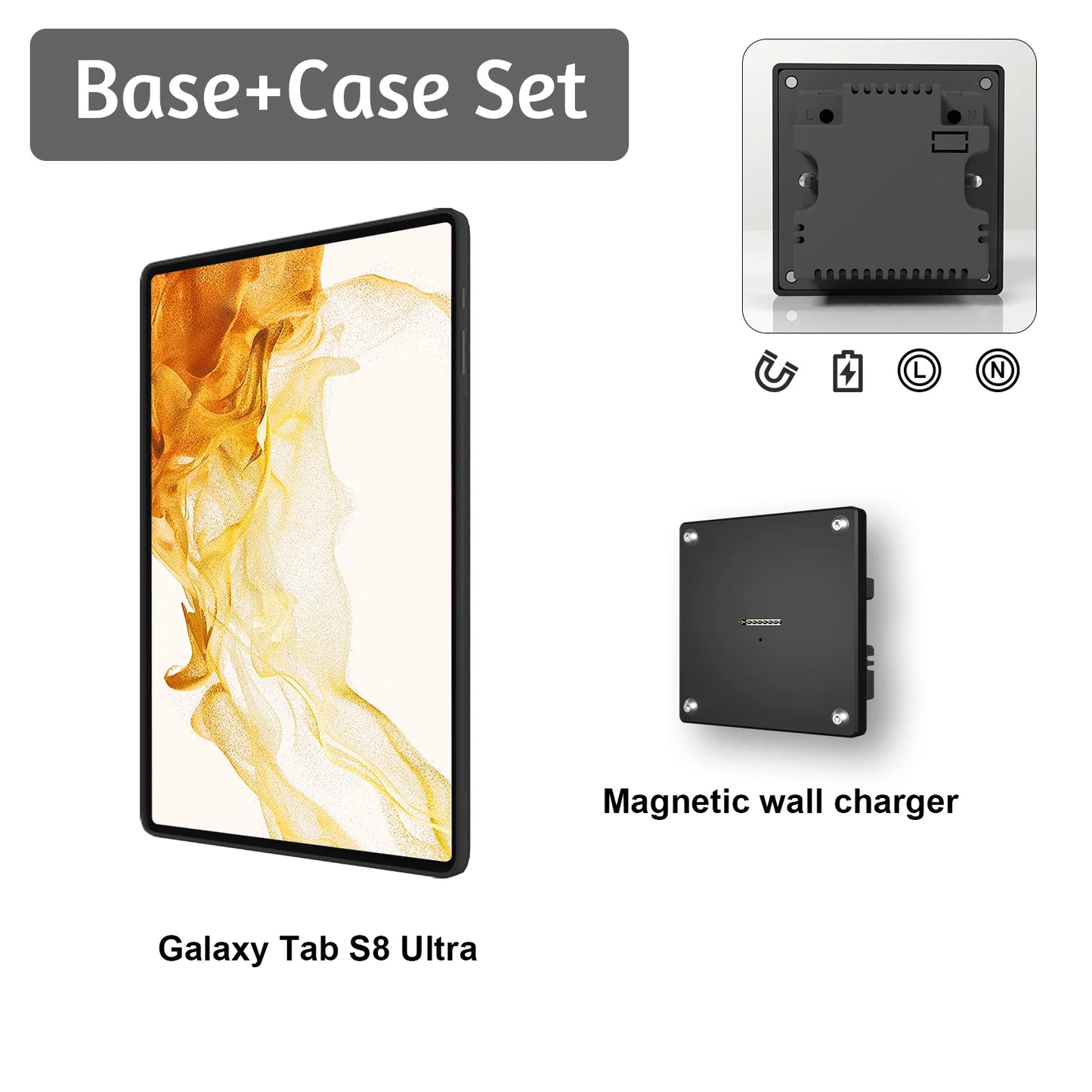 Tablet holder for Tab Samsung Tab Tab S8 Plus S8 Ultra wall charging station Wall mounted charging Smart Zilvex CHINA Samsung Tab S8 Ultra