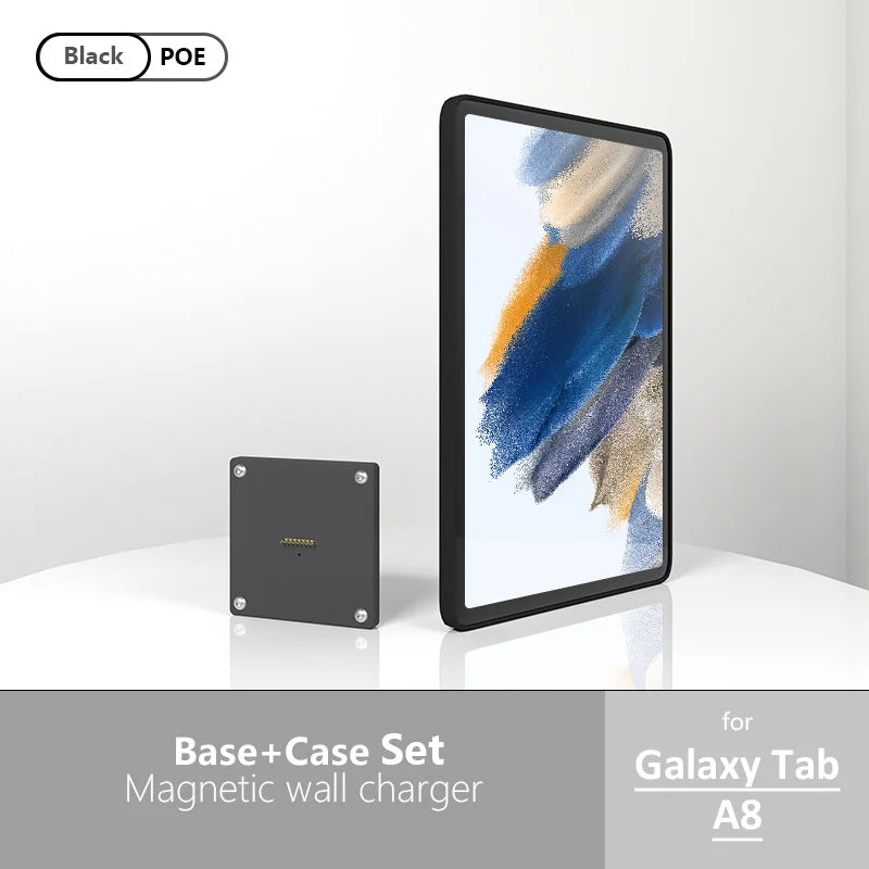 POE Wall Mount Charger for Samsung Galaxy Tab A9 | A9+ S9 Magnetic Stand, 18W Fast Wireless Charging Dock, Smart Home/Office