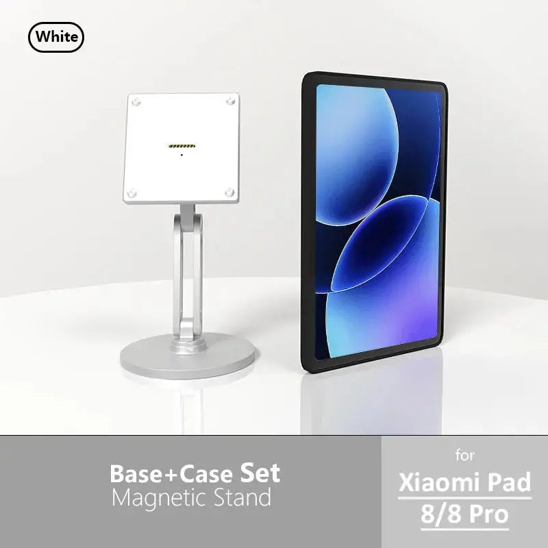 Xiaomi Pad Magnetic Wireless Charging Stand | Silver, 18W Fast Charge, 360° Rotation Adjustable Metal Desktop Stand - Zilvex
