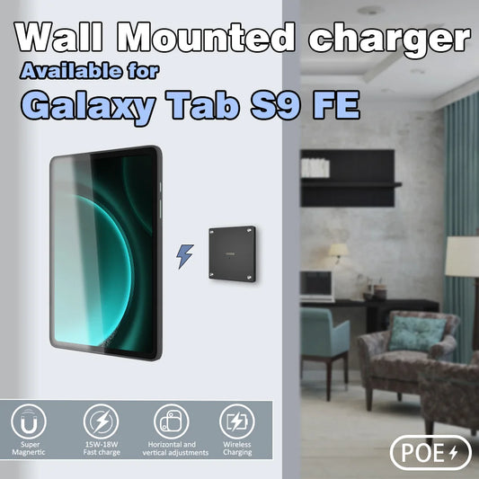 POE Tablet holder for Samsung Galaxy Tab S9 FE full range wall charging station Wall mounted charging Smart Zilvex