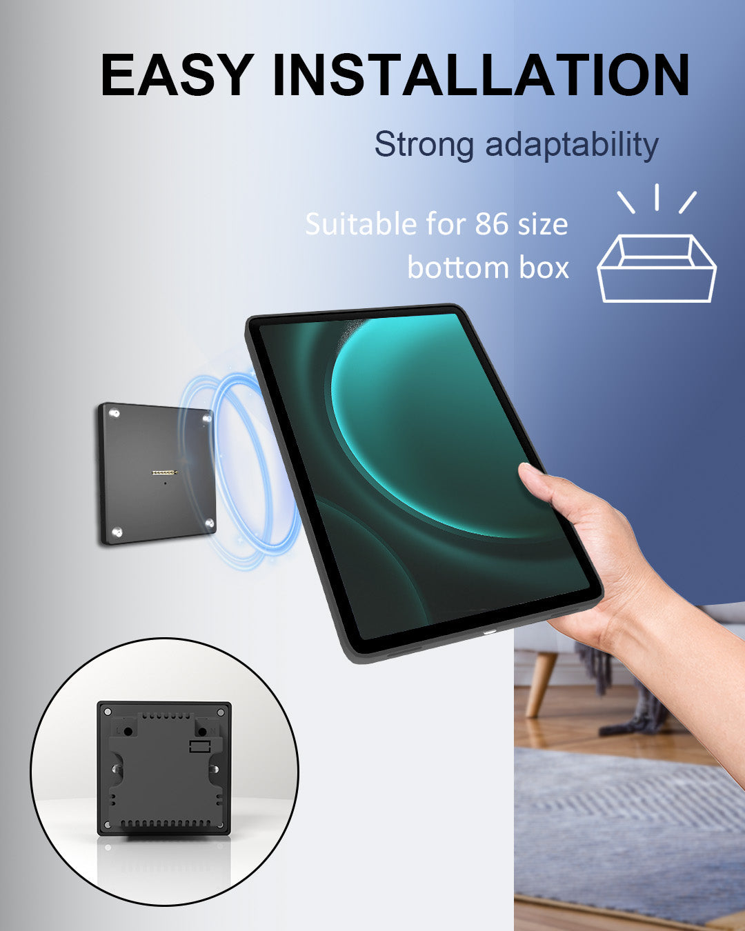 Samsung tablet wall holder, tablet wall bracket, magnetic charging dock, TPU tablet case