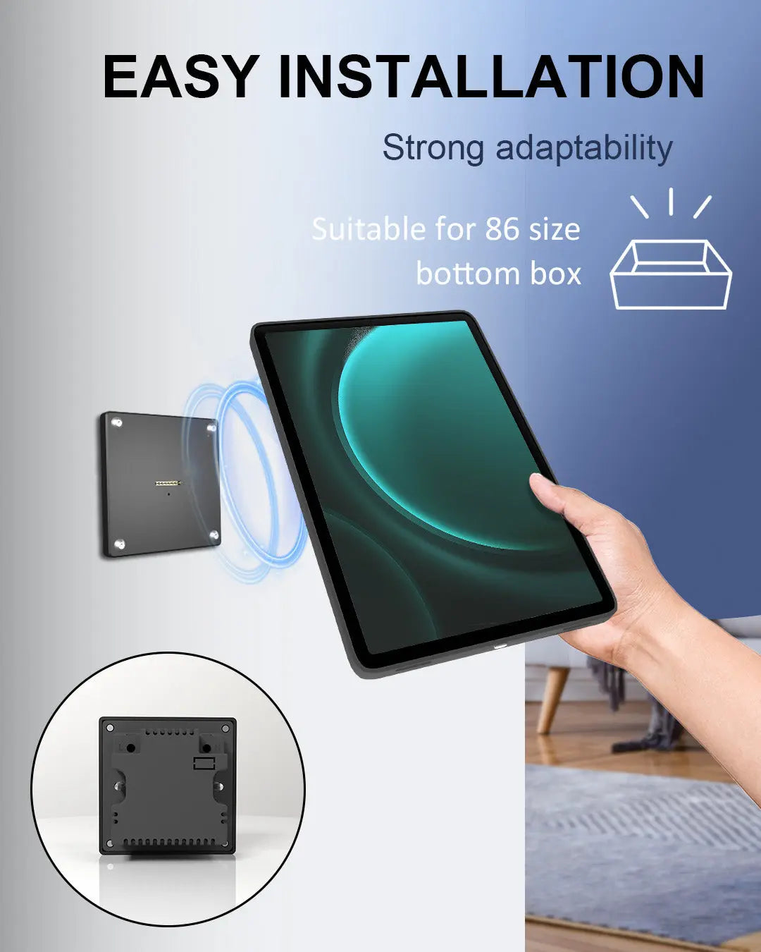 Samsung tablet wall holder, tablet wall bracket, magnetic charging dock, TPU tablet case