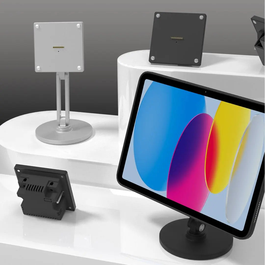 Zilvex Magnetic Tablet Charger Bases -AC Wall Mount, POE Ethernet, and Foldable Desk Stand Smart Home Tablet Charging Doek Kit - Zilvex