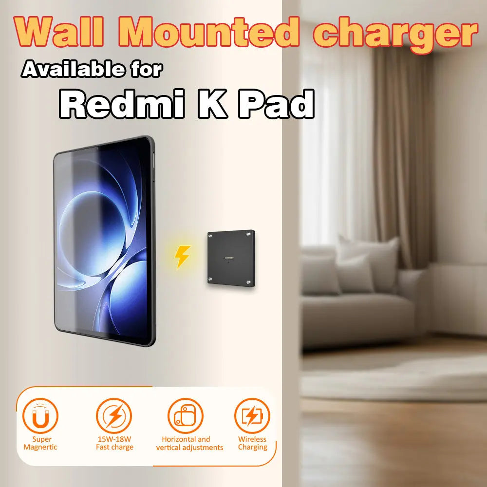 Magnetic Wall Mount with Charging Case for xiaomi Redmi K Pad 8.8inch 18W Quick Charge Strong Magnets  in-Wall