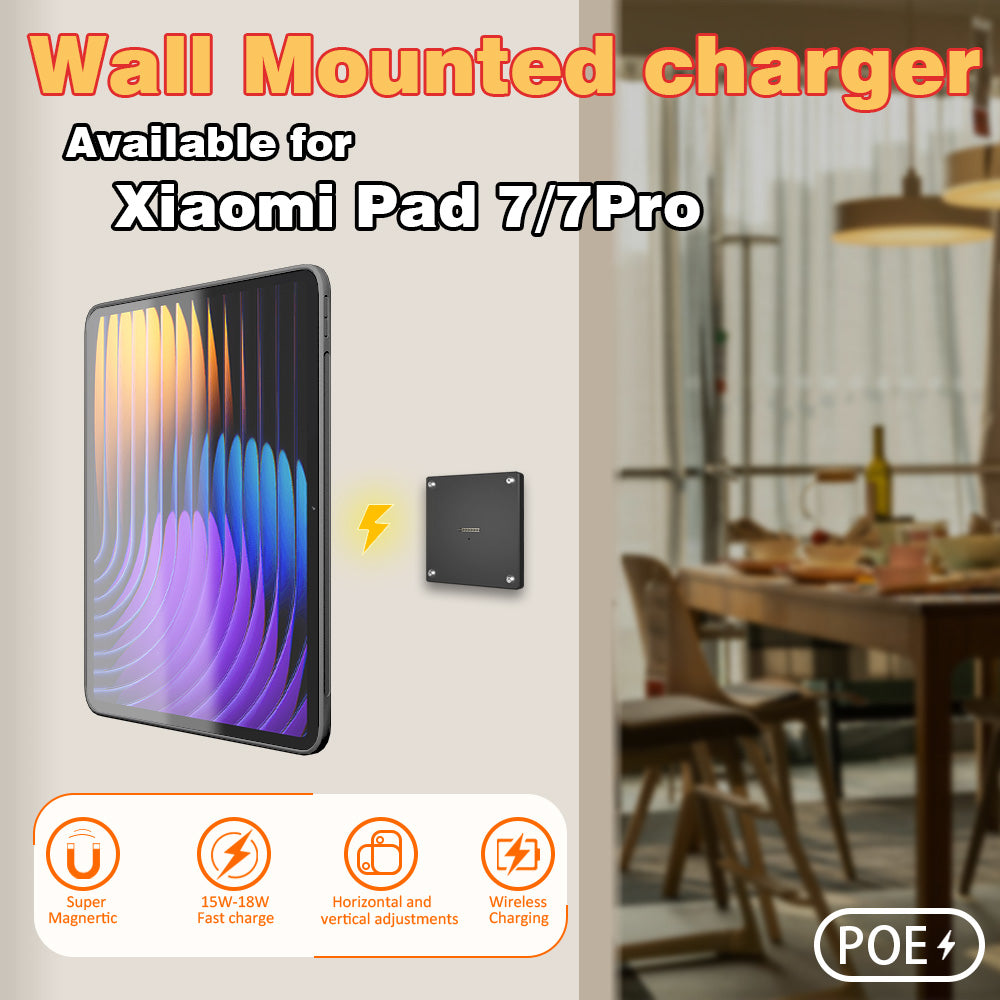 POE Wall Mount Charging for Xiaomi Pad 7/7Pro 11.2inch Wall Station Wireless Charging Office Electronics Tablet Pad Stand Zilvex