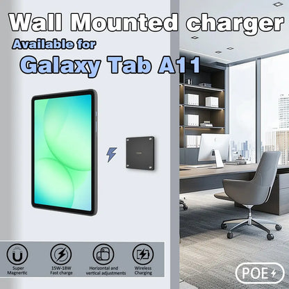 POE Tablet holder for Samsung Galaxy Tab A11 8.7inch wall charging station Magnetic wireless charging Smart Switch