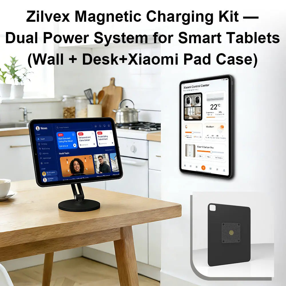 Magnetic Charging Dock Kit for Xiaomi Pad丨Wall Mount AC+Desk Stand+Case(XIaomi/Redmi） Zilvex