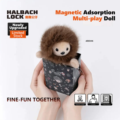 Magnetic ARIOVIK Lion Series Phone Holder, HALBACHLOCK Plush Doll, Cute Healing Gift