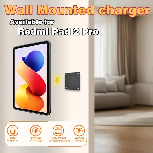 Magnetic Wall Mount with Charging Case for Redmi Pad 2 Pro 18W Quick Charge Strong Magnets  in-Wall