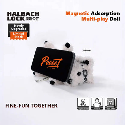 SAGADO Plush Mini Magnetic Phone Stand with HALBACHLOCK Strong Magnetic Hold – Cute Healing Desk Gift & Portable Phone Holder