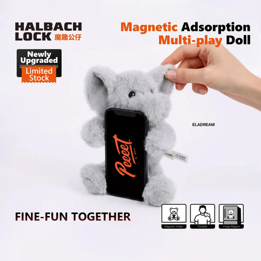 ELADREAM Magnetic Plush Phone Stand with HALBACHLOCK Technology – Cute Desk Phone Holder & Christmas Gift