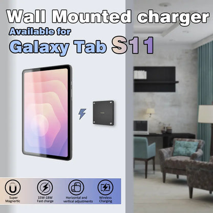 Tablet holder for Samsung Galaxy Tab S11-11 Inch wall charging station smart home  Magnetic wireless charging Pad holder - Zilvex