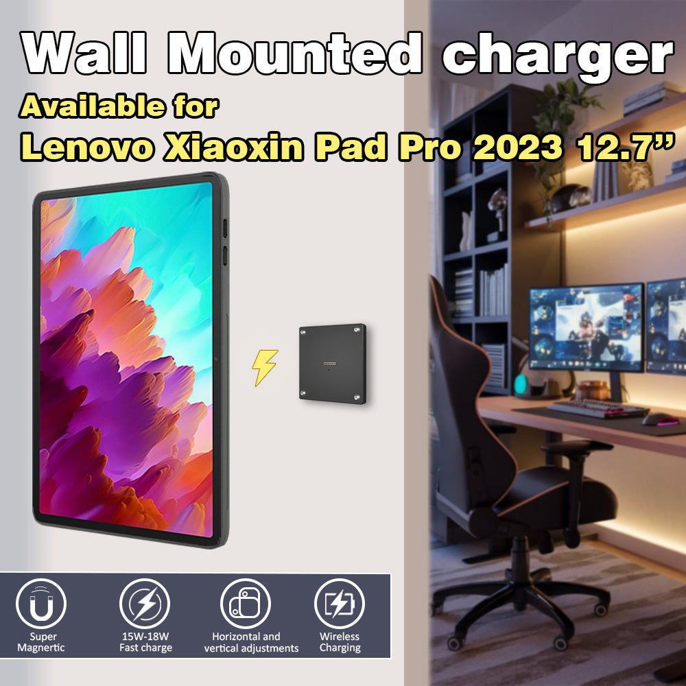 Tablet holder for Lenovo P12 Tablet  12.7 Inch wall charging station smart home  Magnetic wireless charging ipad holder