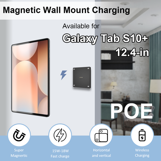 POE Magnetic Wall Mount with Charging Tablet holder for Samsung Galaxy Tab S10 Plus 12.4 wall charging station smart home