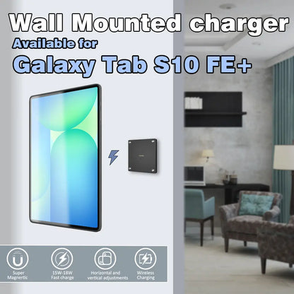 Tablet holder for Samsung Galaxy Tab S10 FE Plus 13.1 in wall charging station smart home  Magnetic wireless charging Pad holder - Zilvex