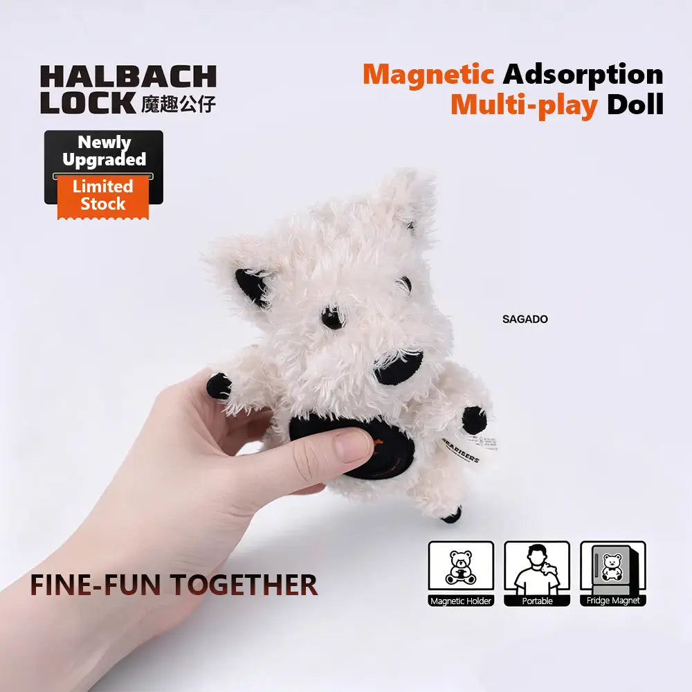 SAGADO Plush Mini Magnetic Phone Stand with HALBACHLOCK Strong Magnetic Hold – Cute Healing Desk Gift & Portable Phone Holder