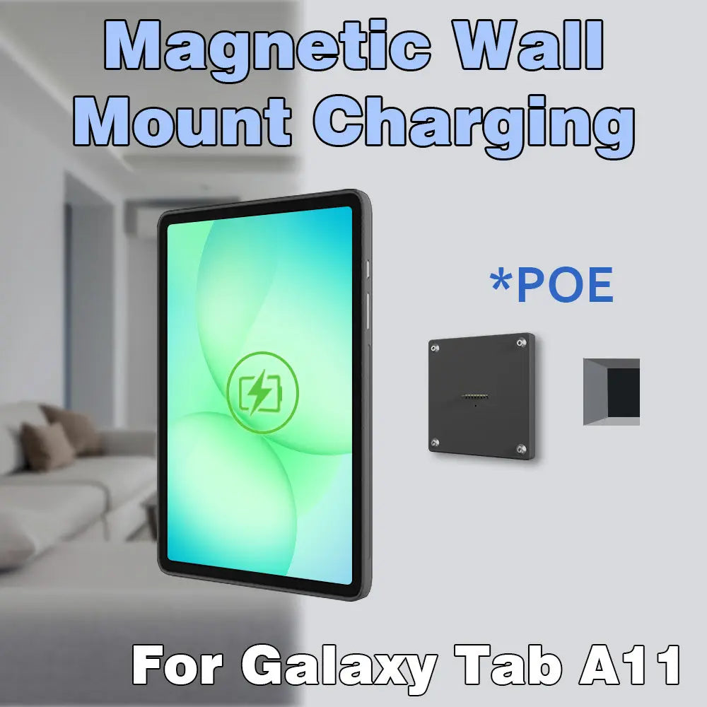 POE Tablet holder for Samsung Galaxy Tab A11 8.7inch wall charging station Magnetic wireless charging Smart Switch
