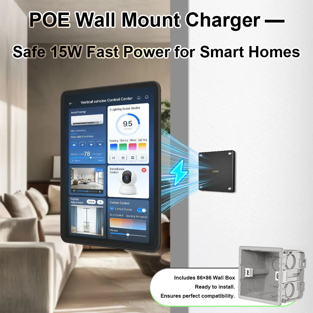 Magnetic Charging Dock Kit for Xiaomi Pad丨Wall Mount POE+Desk Stand+Case (Xiaomi/Redmi) Zilvex