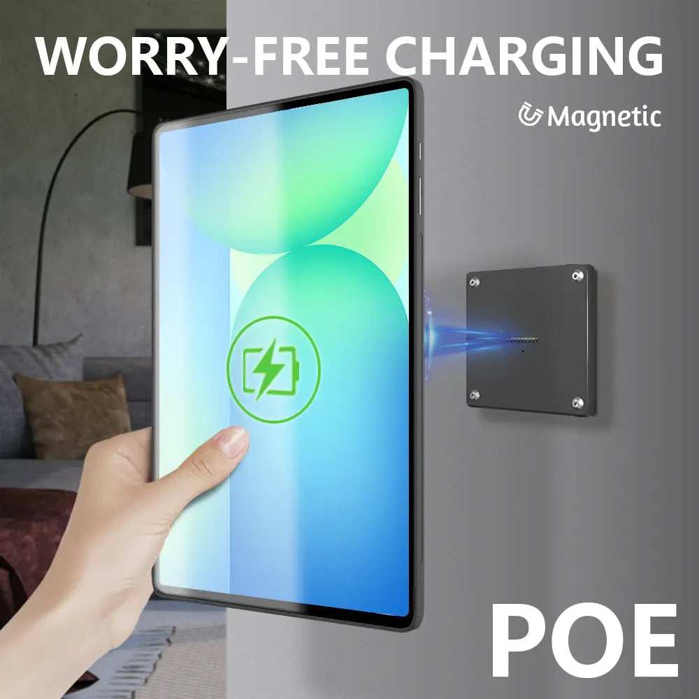 POE Tablet holder for Samsung Galaxy Tab S10 FE Plus 13.1Inch full range wall charging station Wall mounted charging Smart - Zilvex