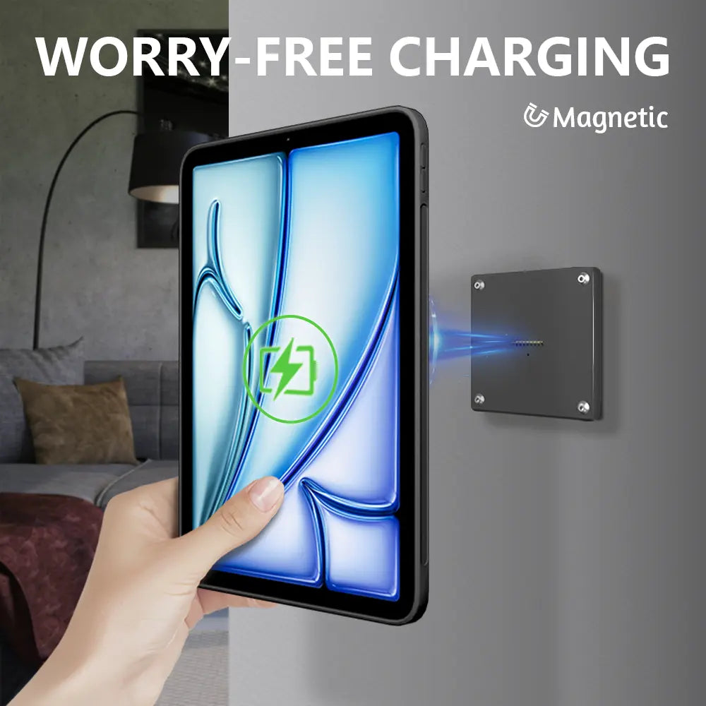 Zilvex iPad wall mount with power iPad Air 2024 M2 11-inch Wall Station Wireless Charging  Tablet iPad Stand - Zilvex