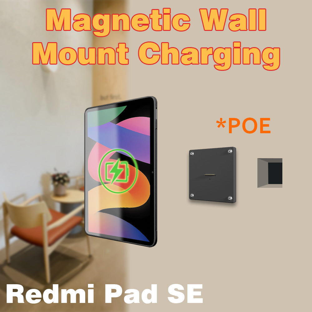 POE Wall Mount Charging for Redmi Pad SE 11inch Wall Station Wireless Charging Office Electronics Tablet Pad Stand
