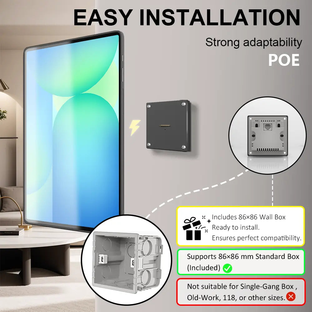 POE Tablet holder for Samsung Galaxy Tab S10 FE Plus 13.1Inch full range wall charging station Wall mounted charging Smart