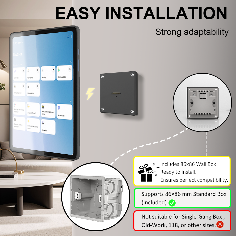 Zilvex Magnetic Wall Mount for Samsung Galaxy Tab, Upgraded 18W Fast Charging Powerful Magnetic 360 Degree Rotating Wall Mount Zilvex