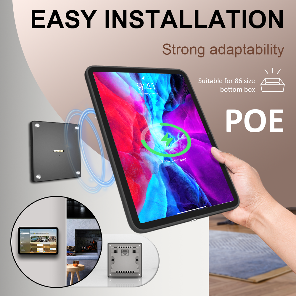 POE Wall Mounted Charging for iPad pro 11 Inch ipad Wall Station Wireless Charging Office Electronics Tablet iPad Stand 18w