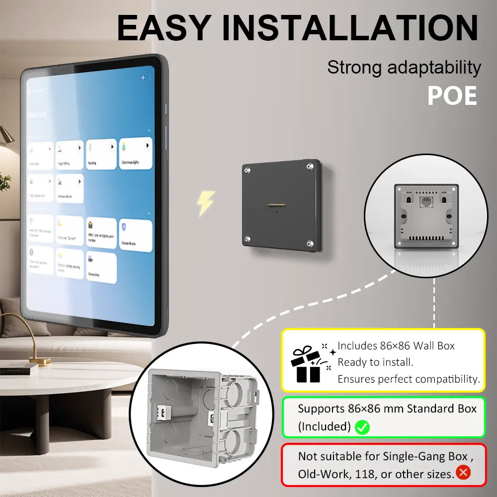 POE Tablet holder for Samsung Galaxy Tab full range wall charging station Wall mounted charging Smart