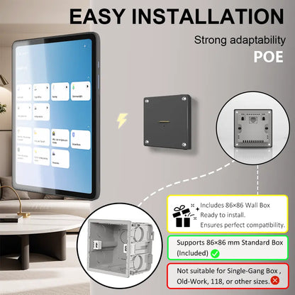 POE Tablet holder for Samsung Galaxy Tab full range wall charging station Wall mounted charging Smart