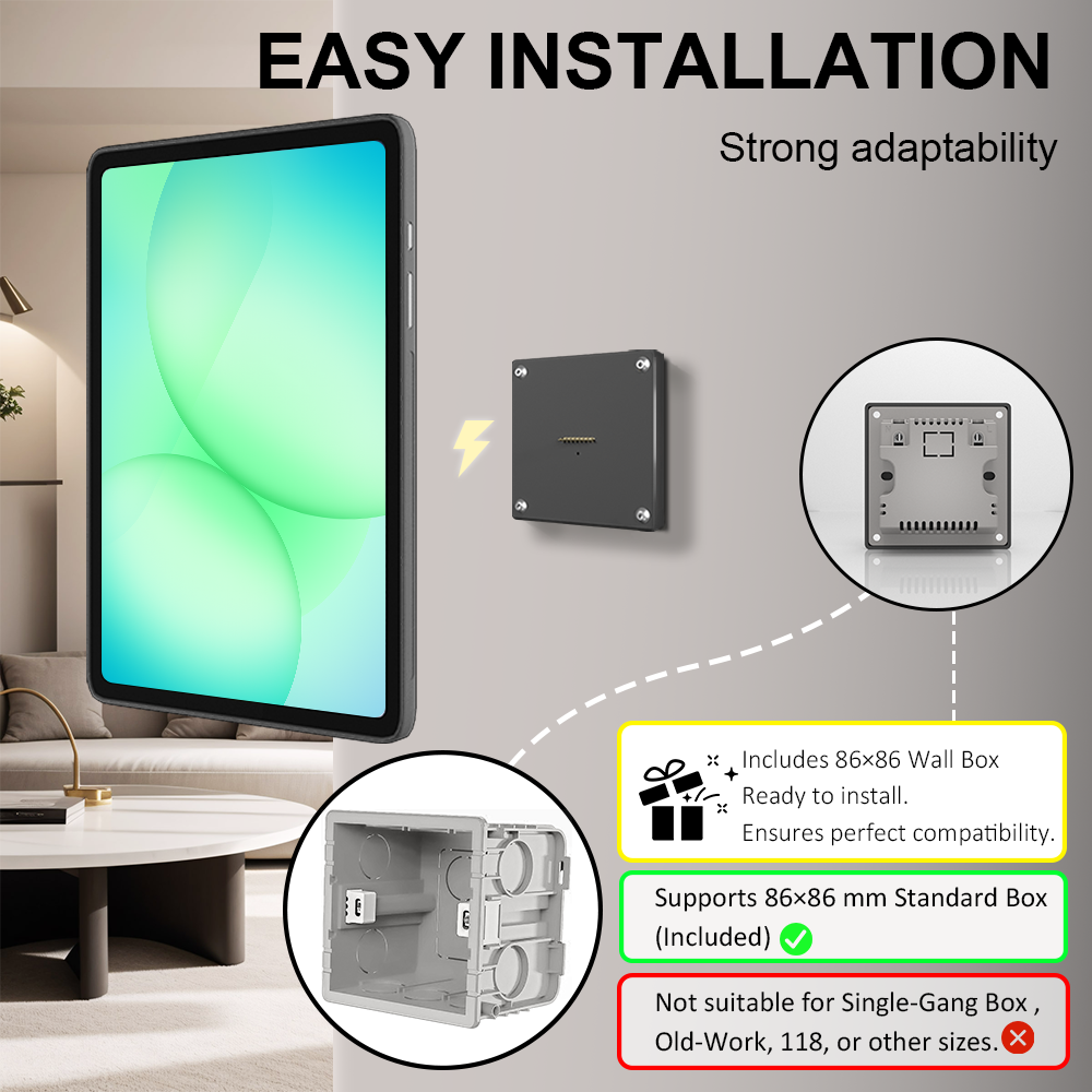 Tablet holder for Samsung Galaxy Tab A11-8.7 Inch wall charging station smart home  Magnetic wireless charging Pad holder Zilvex