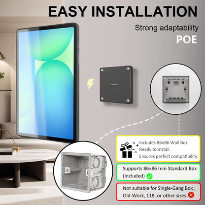 POE Tablet holder for Samsung Galaxy Tab S10 FE 10.9Inch full range wall charging station Wall mounted charging Smart