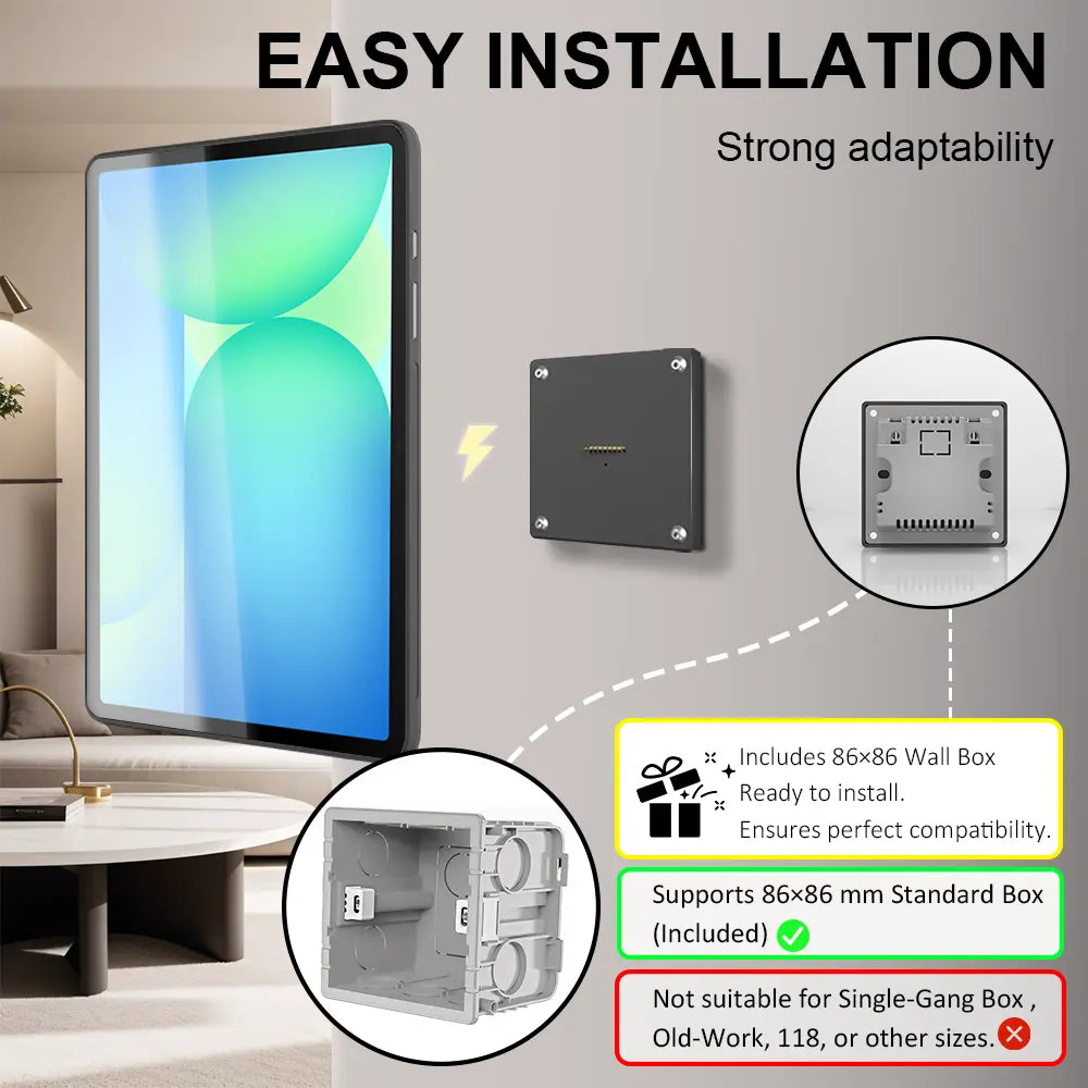 For Samsung Galaxy Tab S10FE 10.9 inch Stand Wall Mount Tablet Stand 18W Fast Charging Magnetic Wireless Rotatable