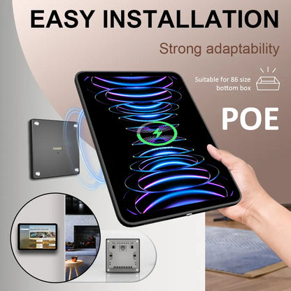 POE Zilvex Magnetic Wall Mount with Charging Case for iPad Pro 4/5/6th Upgraded 18W Quick Charge Strong Magnets 360 Rotation 12.9inch - Zilvex