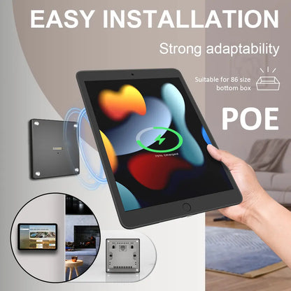 POE Magnetic Wall Mount with Charging Case for iPad 7/8/9th10.2 Inch ipad Wall Station Wireless Charging Tablet iPad Stand - Zilvex