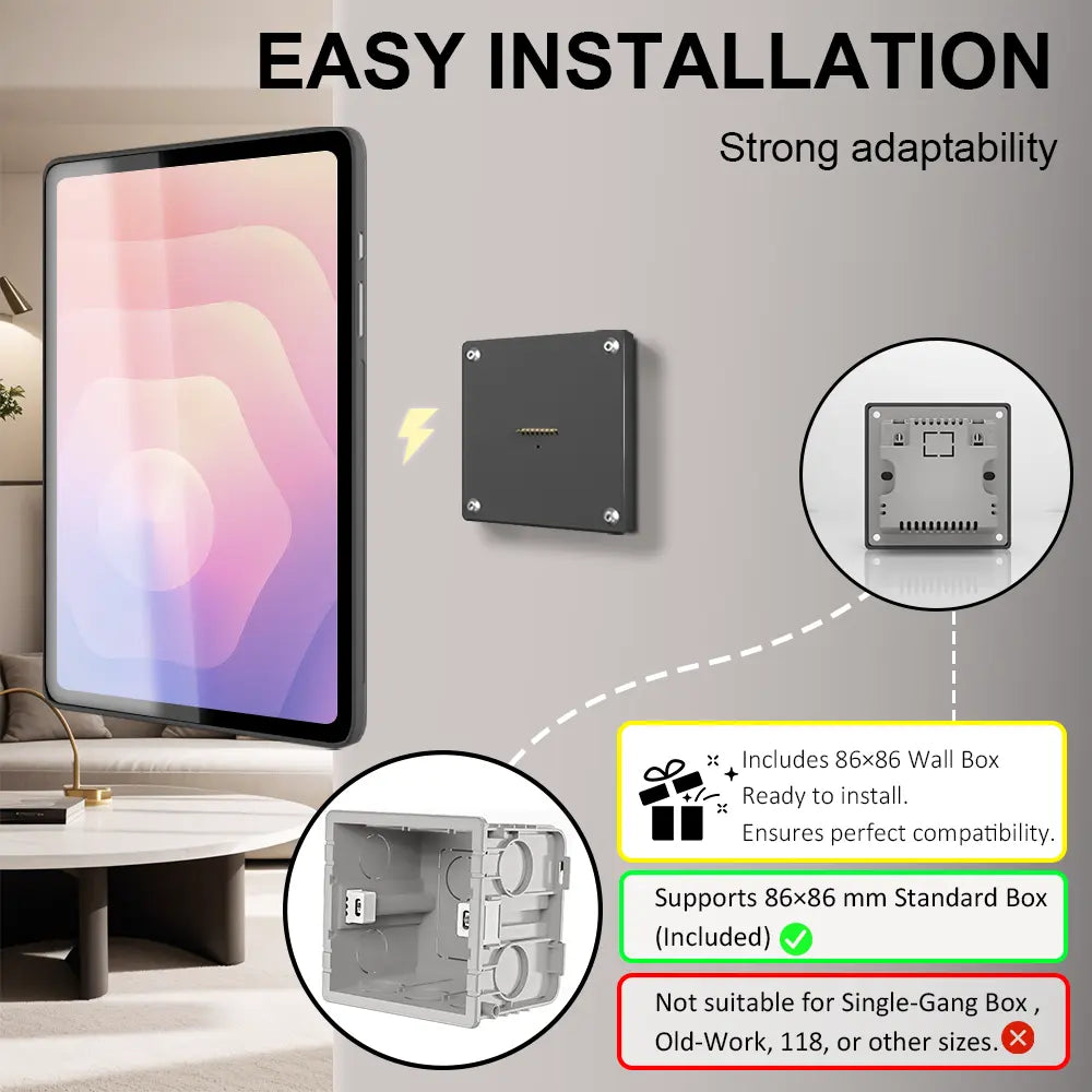 Tablet holder for Samsung Galaxy Tab S11-11 Inch wall charging station smart home  Magnetic wireless charging Pad holder