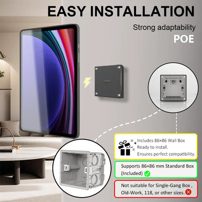 POE Magnetic Wall Mount with Charging Tablet holder for Samsung Galaxy Tab S9 Plus 12.4 wall charging station smart home