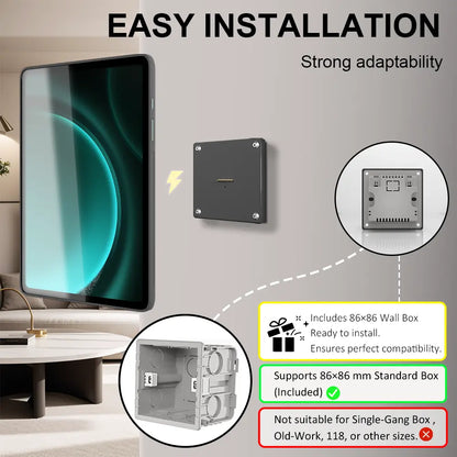 For Samsung Galaxy Tab S9FE 10.9 inch Stand Wall Mount Tablet Stand 18W Fast Charging Magnetic Wireless Rotatable