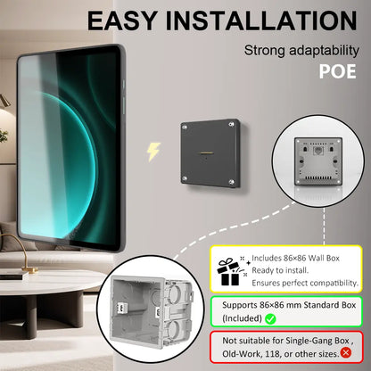 POE Tablet holder for Samsung Galaxy Tab S9 FE full range wall charging station Wall mounted charging Smart