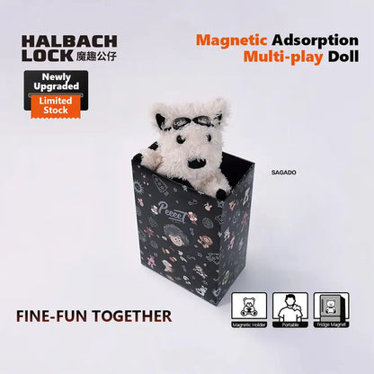 SAGADO Plush Mini Magnetic Phone Stand with HALBACHLOCK Strong Magnetic Hold – Cute Healing Desk Gift & Portable Phone Holder