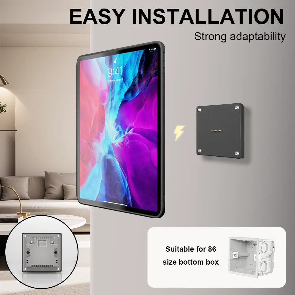 Magnetic Wall Mount with Charging Case 18W Fast Charging Magnetic Wireless Aluminum Rotatable Design for ipad Pro 11 Inch stand - Zilvex