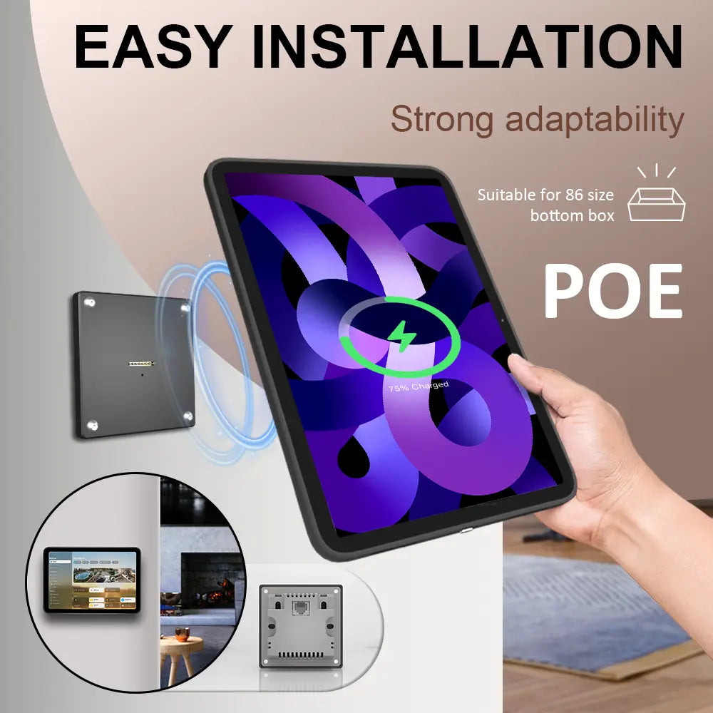 POE Zilvex Magnetic Wall Mount with Charging Case for iPad Air 4/5th Upgraded 18W Quick Charge Strong Magnets 360 Rotation 10.9inch - Zilvex